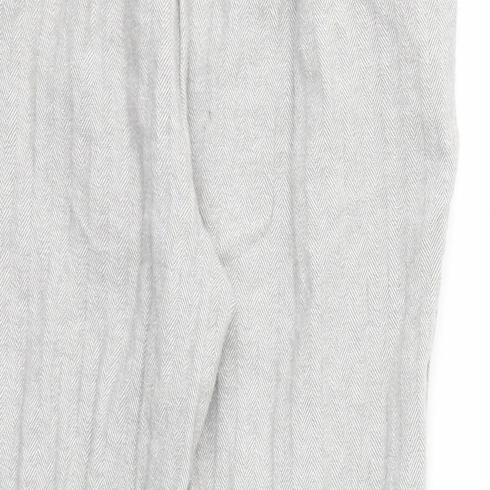 F&F Womens Grey Capri Trousers Size 12 L24 in - STRECHY WAISTBAND