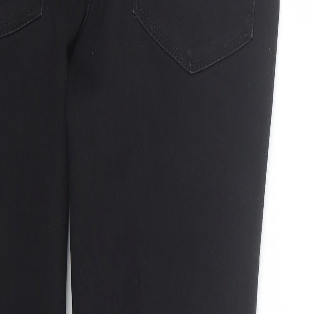 Brand and care label for Denim co women’s black denim skinny jeans, size UK 12, 26-inch leg