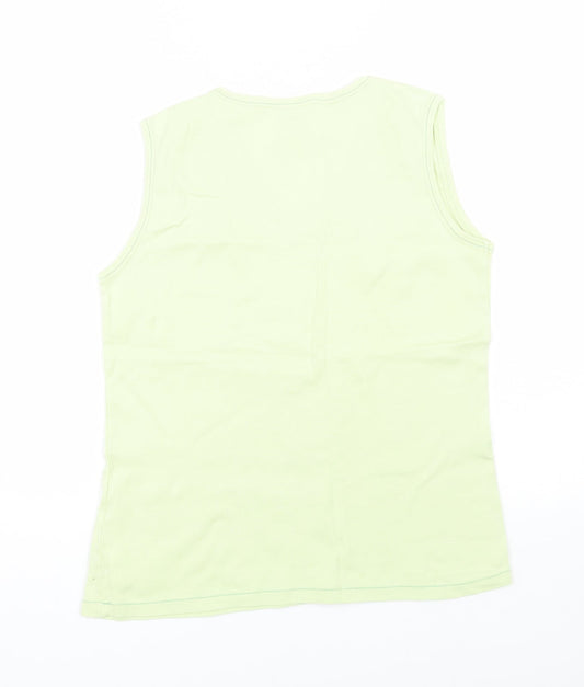 Editions Womens Green Floral Basic Tank Size M