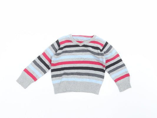 George Baby Multicoloured Striped Knit Pullover Jumper Size 9-12 Months