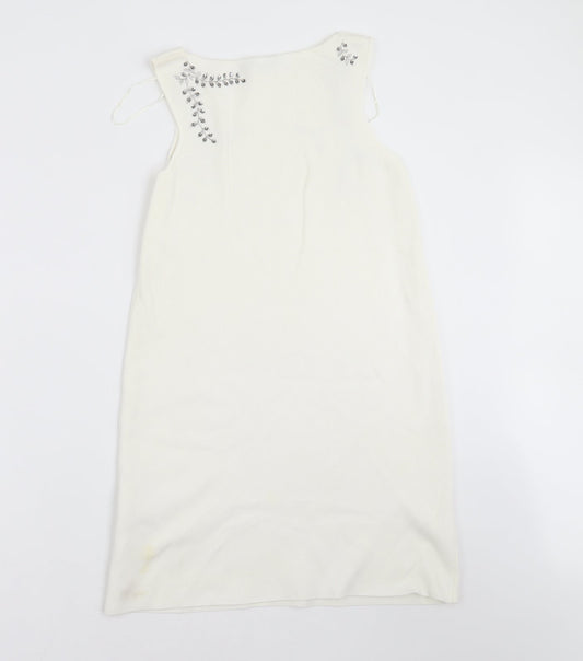 Zara Knit Womens Ivory Floral Shift Size S