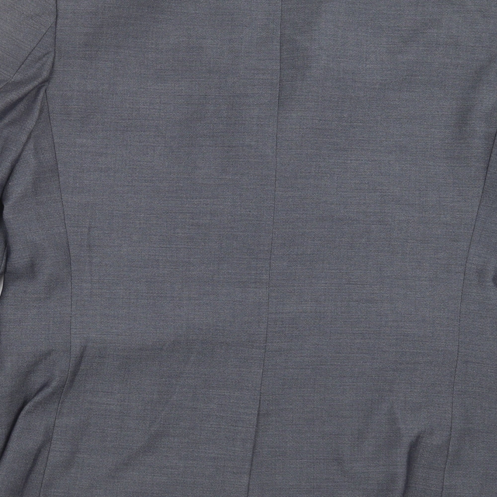 Brand and care label for Topman men’s blue jacket suit jacket, size 40