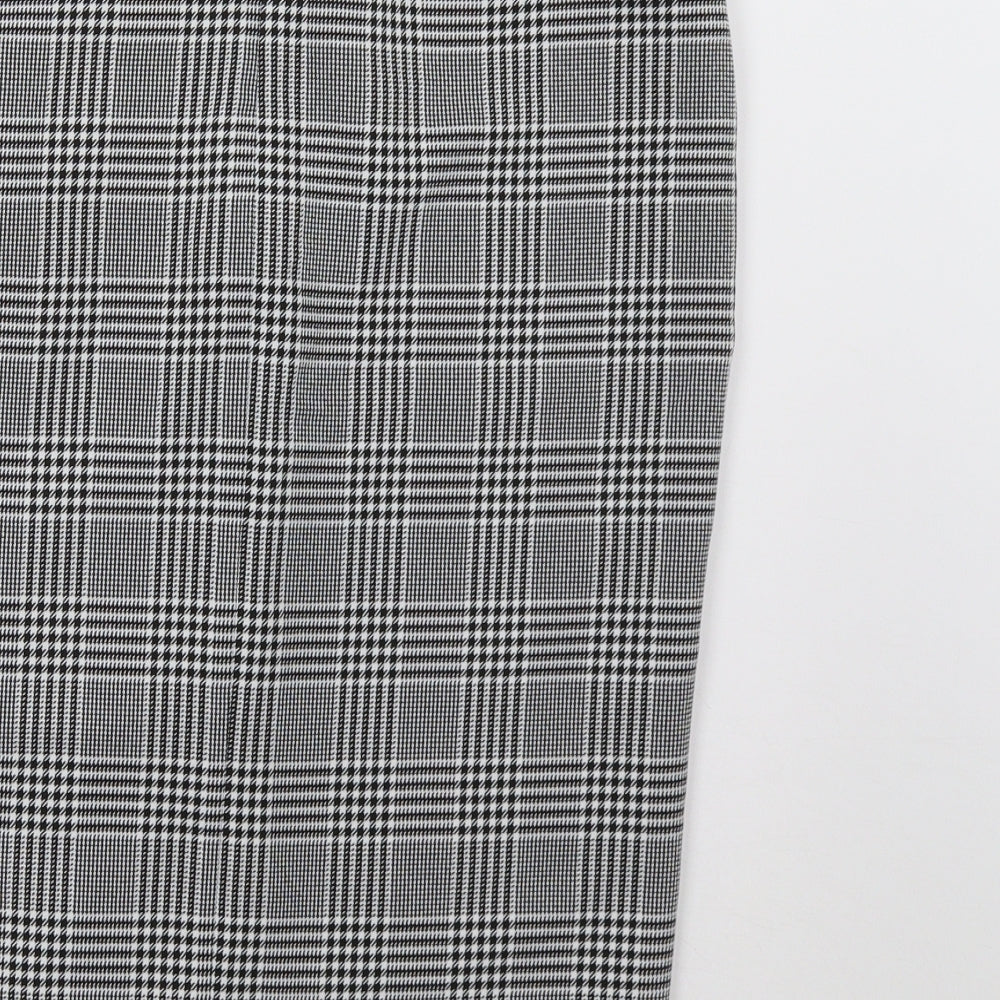 Brand and care label for Matalan women’s grey check a-line skirt, size UK 10