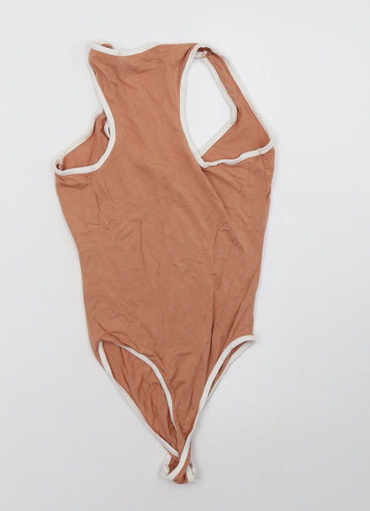 PRETTYLITTLETHING Womens Beige   Bodysuit One-Piece Size 6