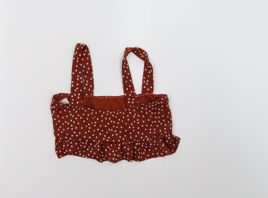 Missguided Womens Brown Polka Dot Cropped Tank Size 6