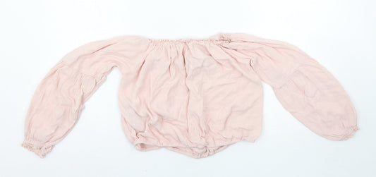Womens UK Size XS Hollister Pink Basic Blouse