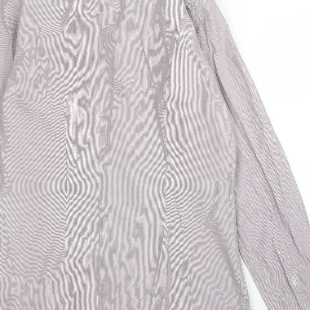 Mens UK Size 14.5 NEXT Purple Button-Up Long Sleeve Casual Shirt