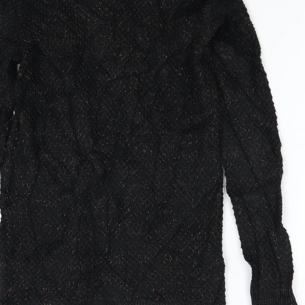 F&F Womens Black Knit Cardigan Jumper Size 10