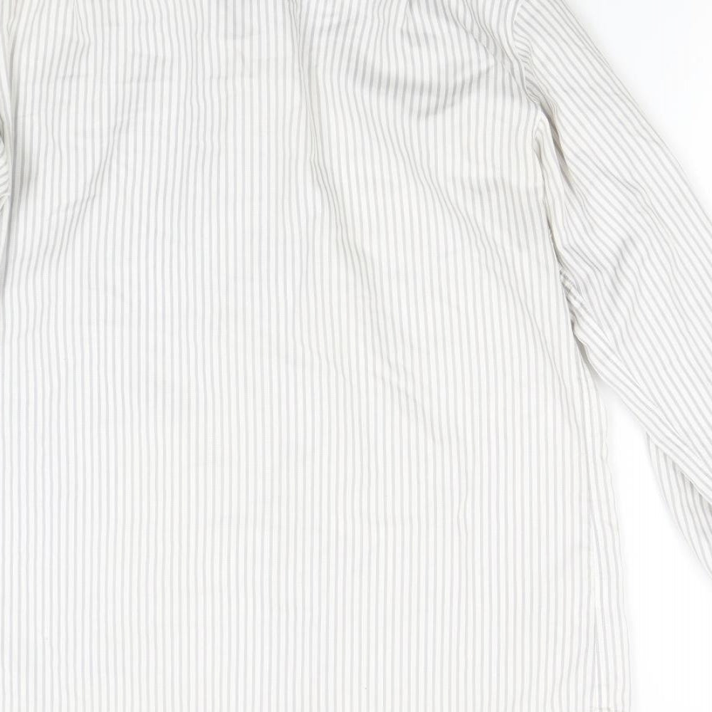 Mens UK Size 15 M&S Multicoloured Button-Up Long Sleeve Casual Shirt
