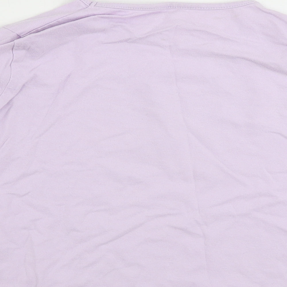 Primark Girls Purple Basic T-Shirt Size 5-6 Years