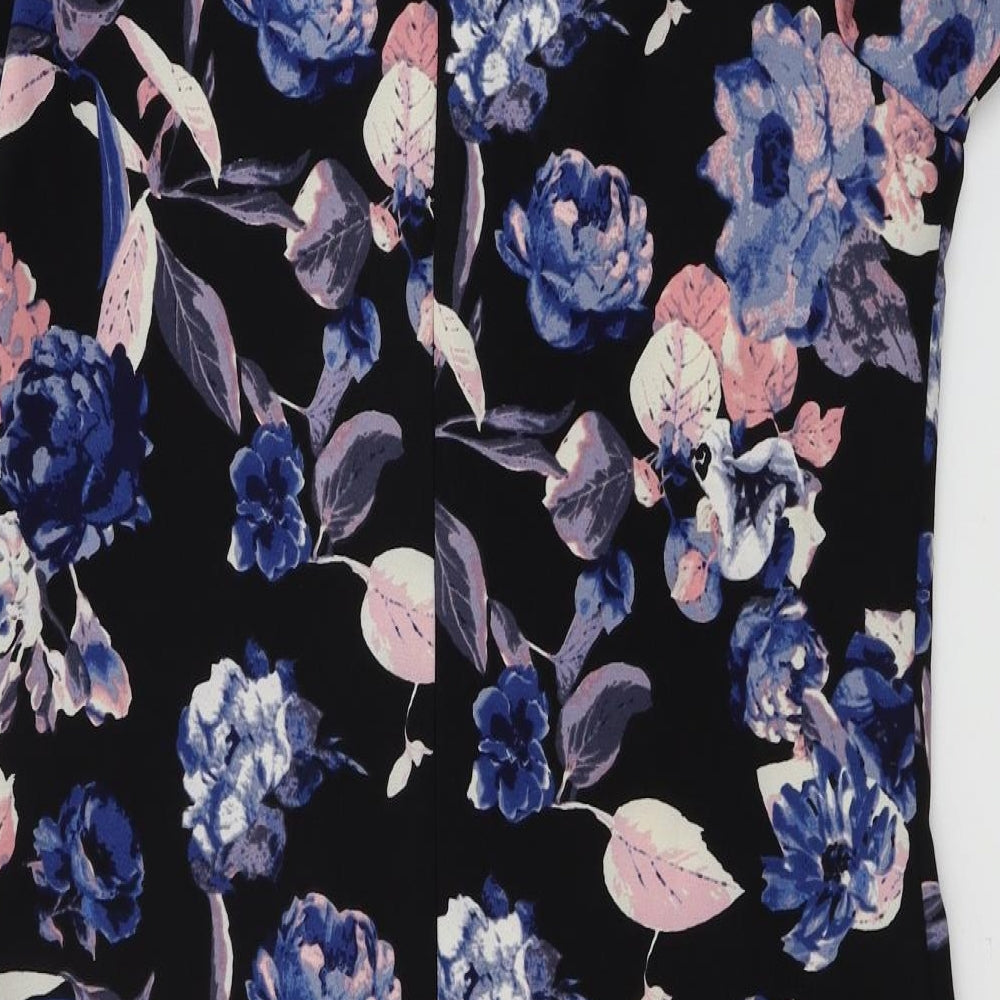 Girls On Film Womens Black Floral A-Line Size 10