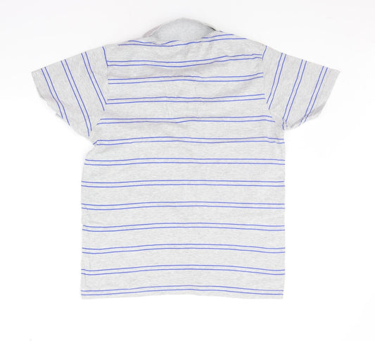 TEX Mens Grey Striped Polo Size M