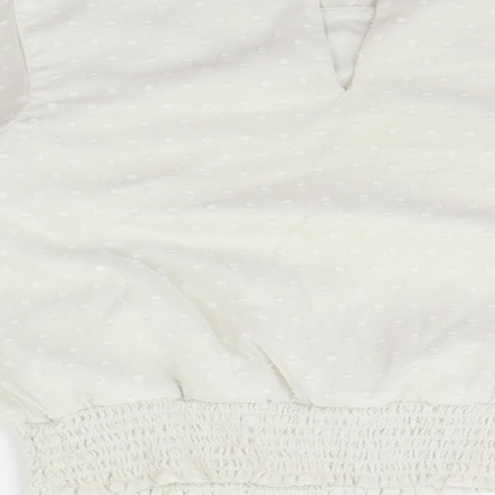 George Girls White Basic Button-Up Size 7-8 Years