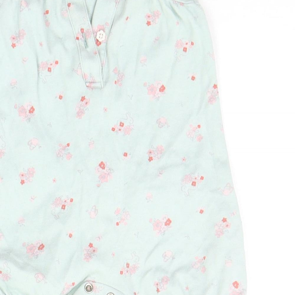 little nutmeg Baby Green Floral Babygrow One-Piece Size 3-6 Months