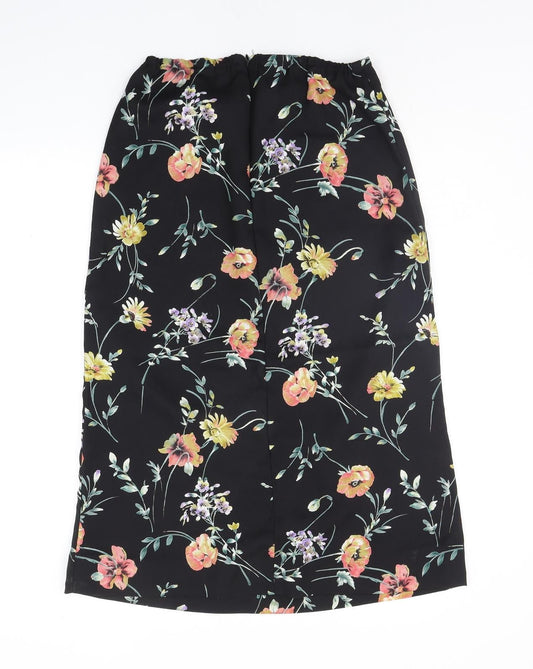 Leslie Fay Womens Blue Floral  A-Line Skirt Size 8