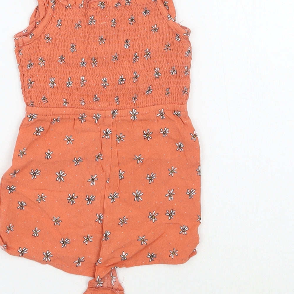 Primark Girls Orange Floral Babygrow One-Piece Size 0-3 Months
