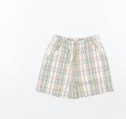 Additional front view of Adams boys’ green check cropped trousers, size 0-3, months