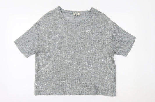 Womens UK Size 14 Papaya Grey Basic Blouse