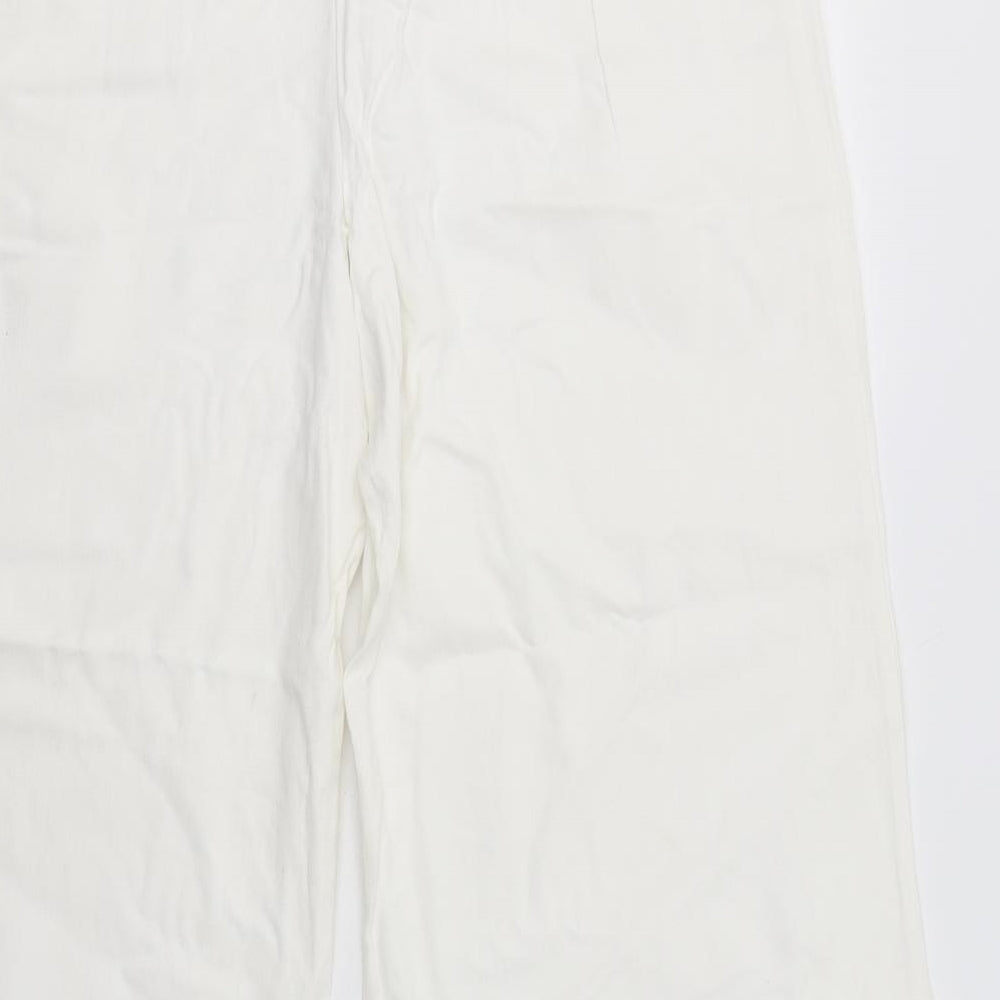 Womens UK Size 16 Look Regular Fit White Trousers
