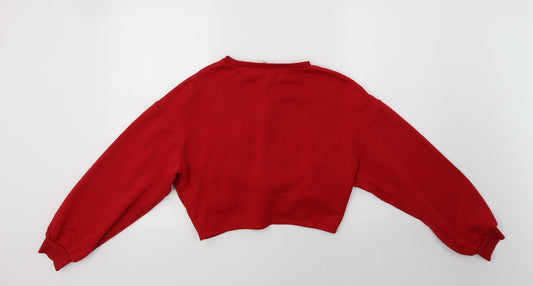 H&M Womens Red Pullover Sweatshirt Size M