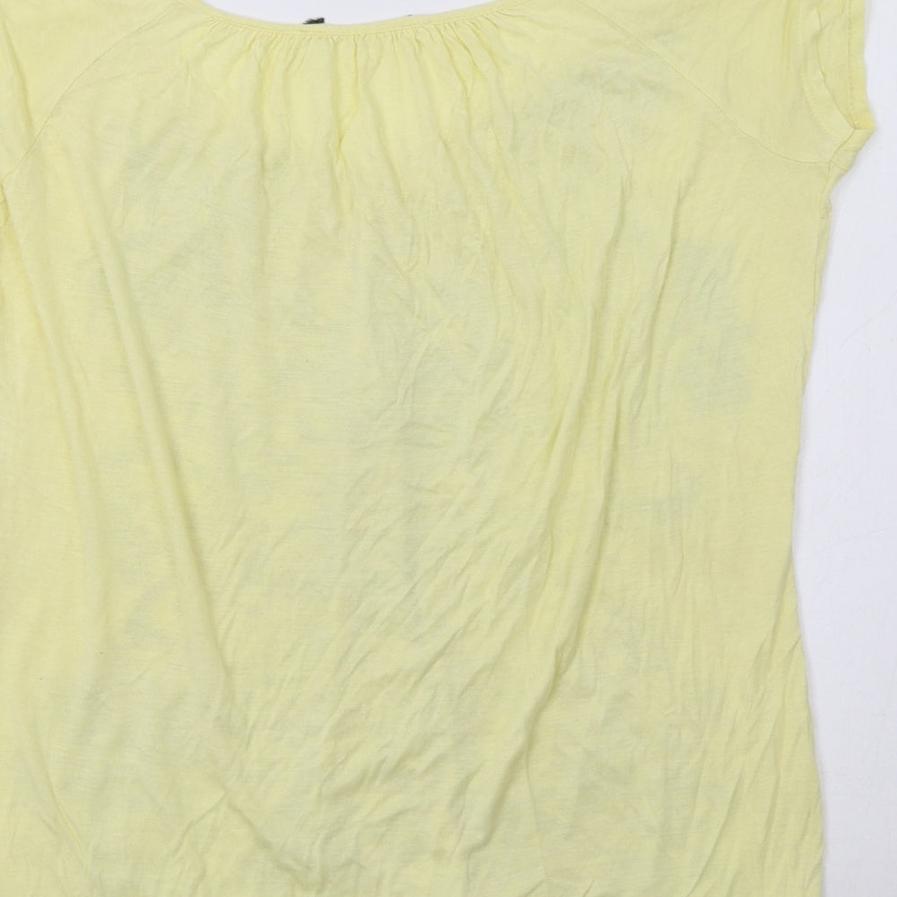 Womens UK Size 12 New Look Yellow Basic Blouse