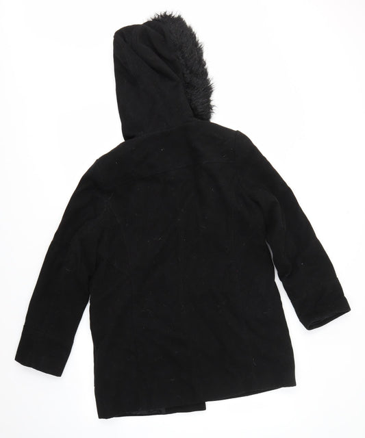 M&Co Womens Black Overcoat Coat Size 10