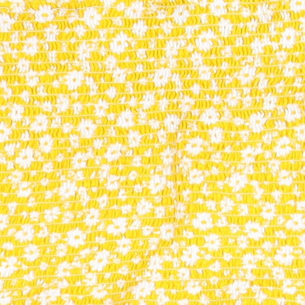 Primark Womens Yellow Floral Basic Blouse Size S