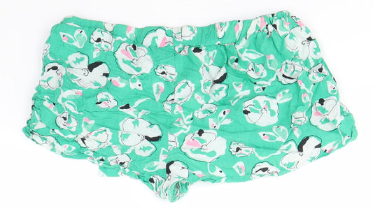 Primark Womens Green Floral Boyfriend Shorts Size S