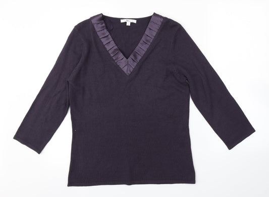 Klass Womens Purple Pullover Jumper Size S