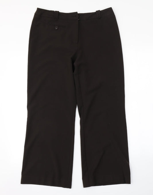Womens UK Size 12 Debenhams Regular Fit Brown Trousers