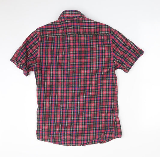 Topman Mens Multicoloured Check Button-Up Size S