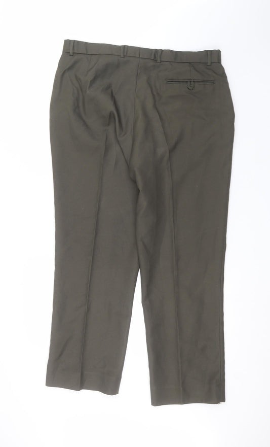 Mens UK Size 38 in Chunes Regular Fit Dress Pants Green Trousers