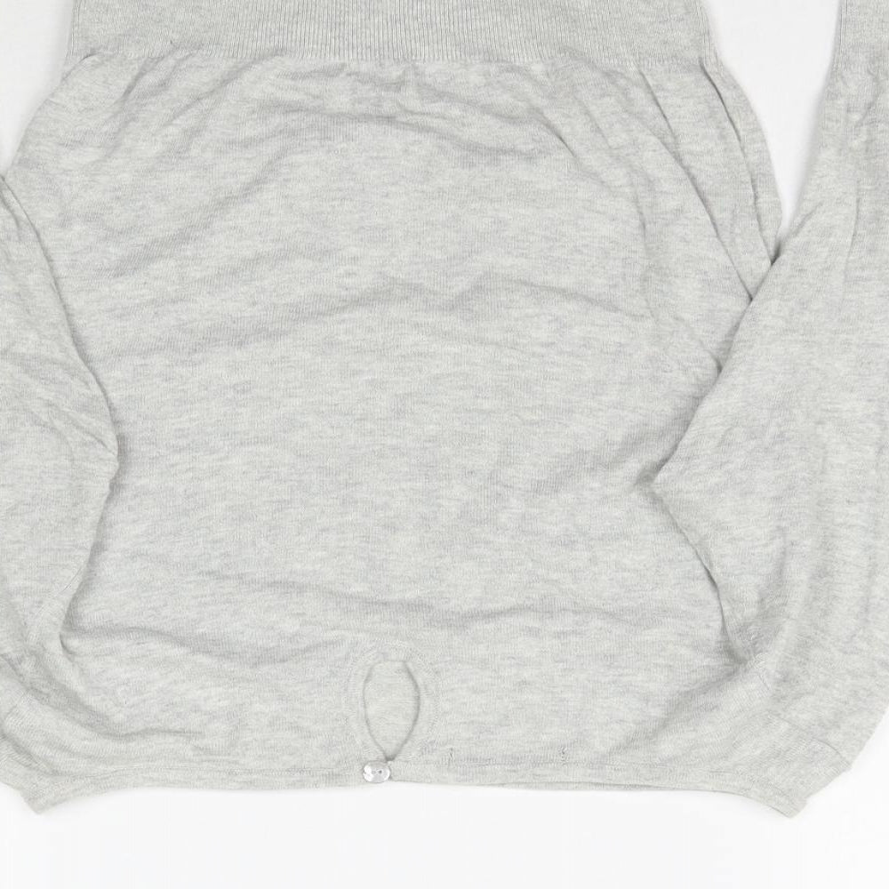 Womens UK Size S Preworn Grey Basic Blouse