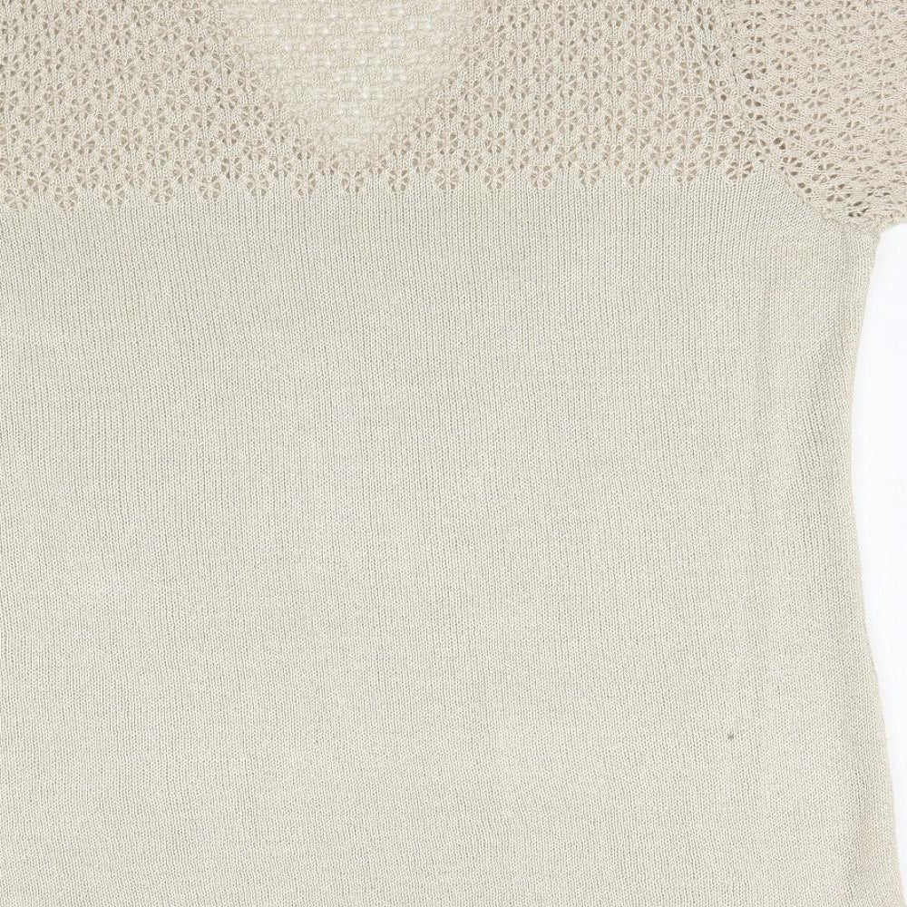 Womens UK Size 14 Berkertex Beige Basic Blouse
