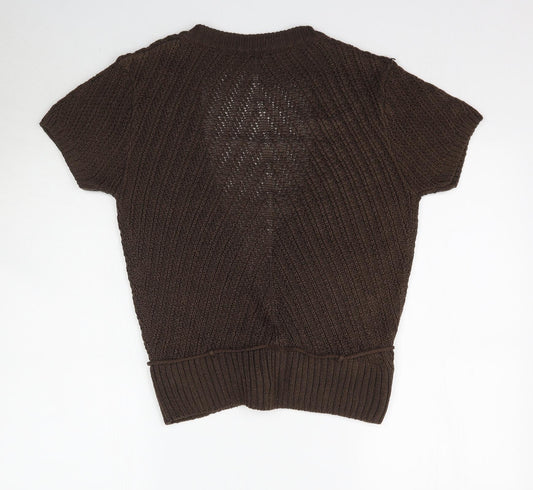 George Womens Brown Knit Cardigan Jumper Size 12