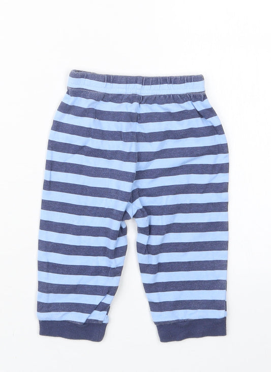 George Boys Blue Striped Capri Pyjama Pants Size 6-9 Months