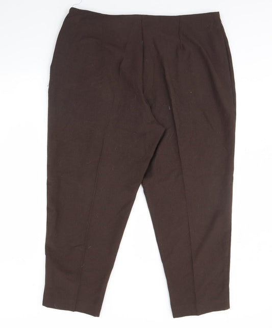 Womens UK Size 20 Essentials Regular Fit Brown Trousers