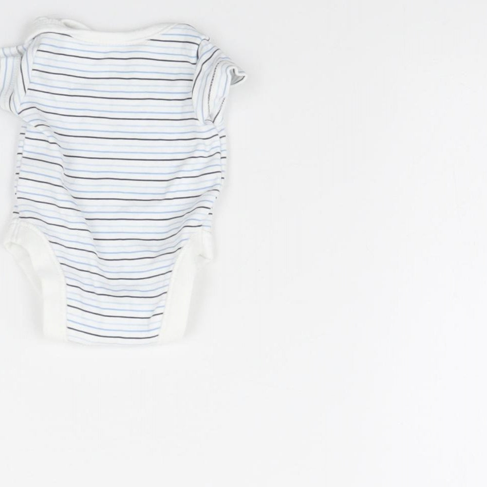 Nutmeg Baby White Striped Babygrow One-Piece Size 0-3 Months - Tiny baby