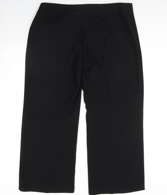 Womens UK Size 20 M&s Regular Fit Dress Pants Black Trousers