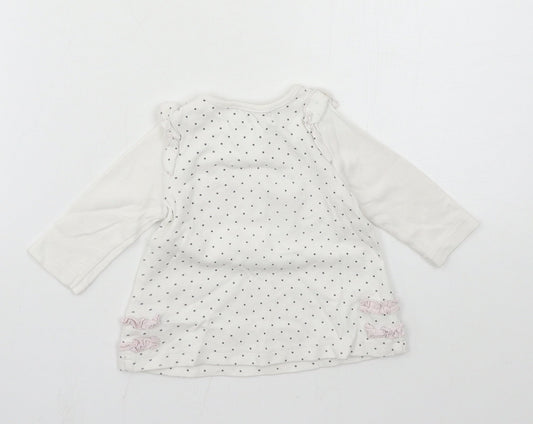 M&Co Girls White Jersey Basic T-Shirt Size 3-6 Months - Love
