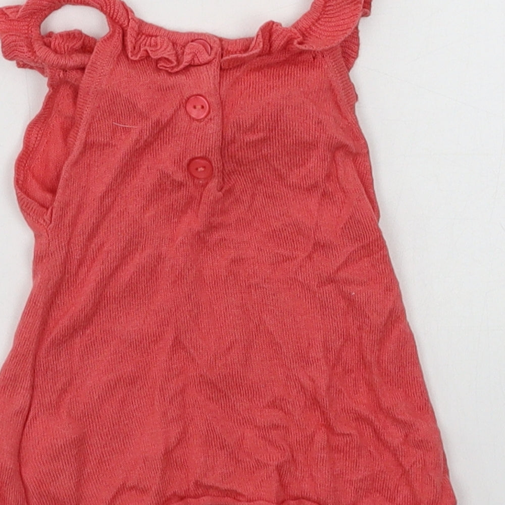 Brand and care label for grain de ble girls’ pink jersey basic tank, size 6, years