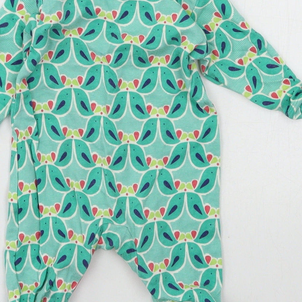Mini Cub Girls Green Geometric Jersey Babygrow One-Piece Size 0-3 Months - bird print