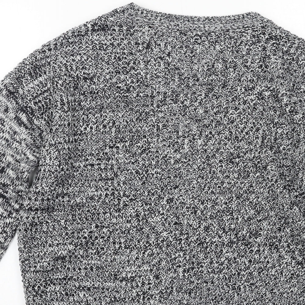 Brand and care label for F&F women’s black knit cardigan jumper, size UK 6