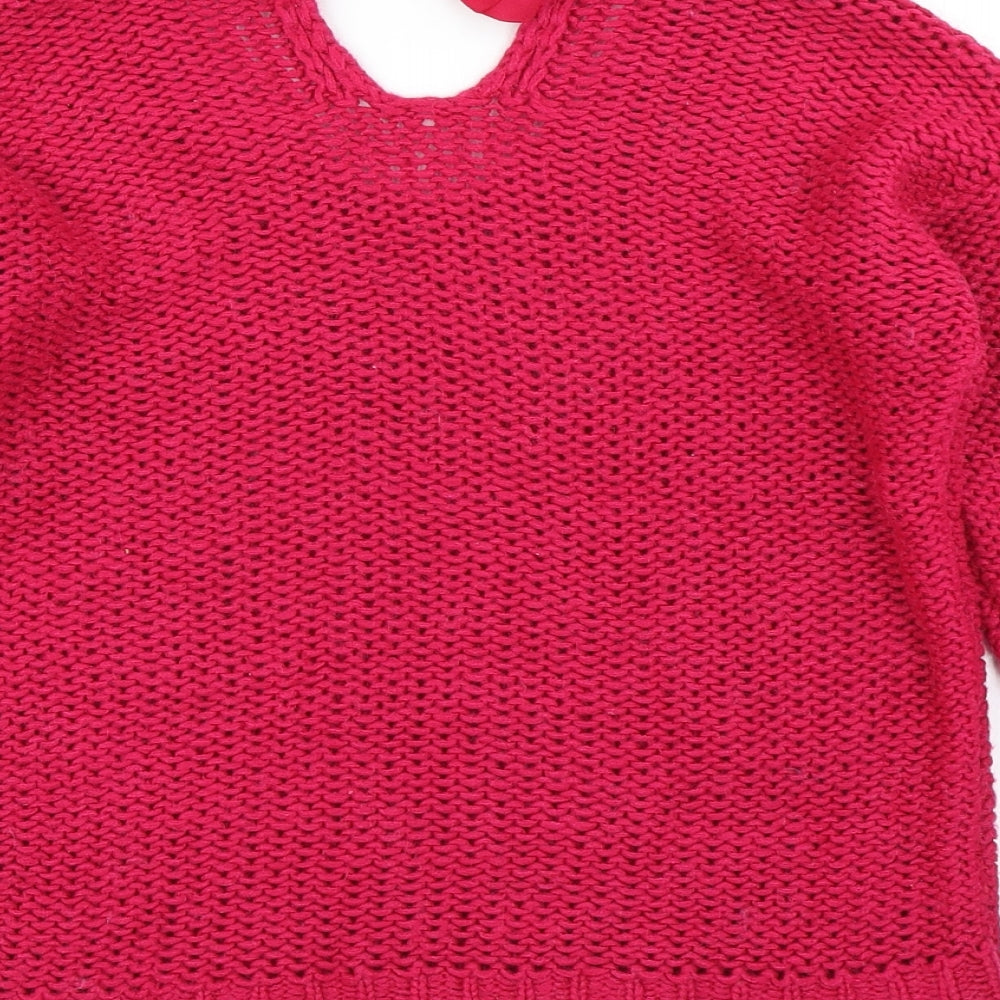 Easy Wear Womens Pink Knit Pullover Jumper Size S