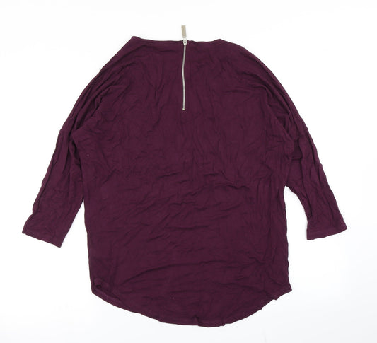 Womens UK Size 10 Select Purple Basic T-Shirt