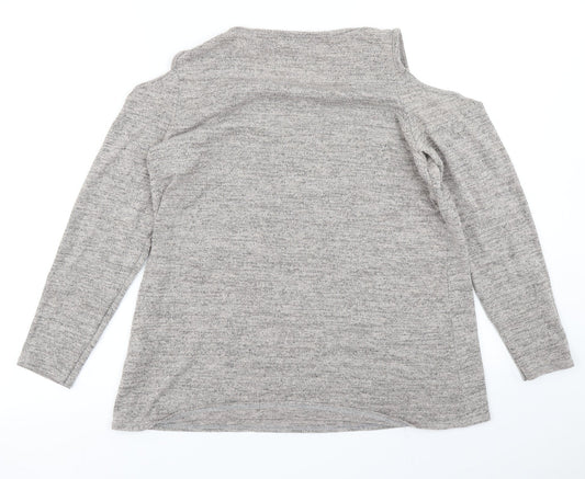 Papaya Womens Grey Basic T-Shirt Size 12 - Cold shoulder