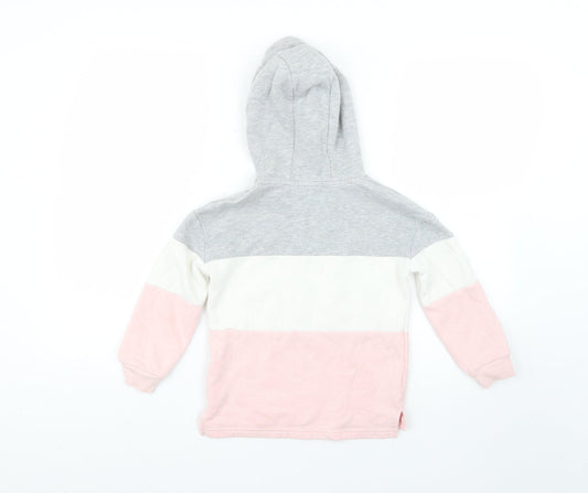 Primark Girls Multicoloured Colourblock Pullover Hoodie Size 5-6 Years
