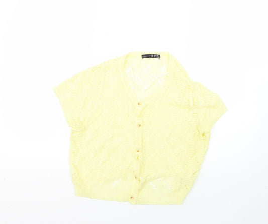 Womens UK Size 10 Atmosphere Yellow Cardigan Jumper