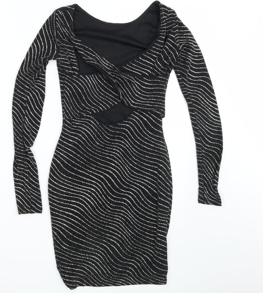 PRETTYLITTLETHING Womens Black Fit & Flare Size 6