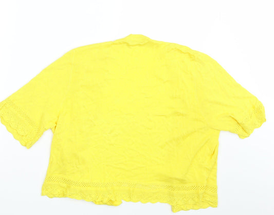 Womens UK Size 20 Peacocks Yellow Wrap Jumper